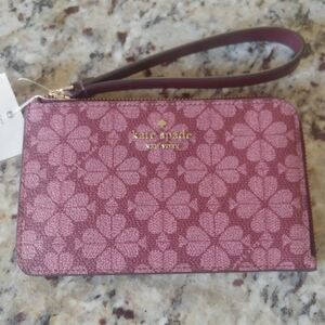 Kate Spade Floral Pink/Maroon Wristlet